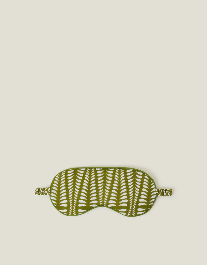 Leafy Block Print Eye Mask, , large
