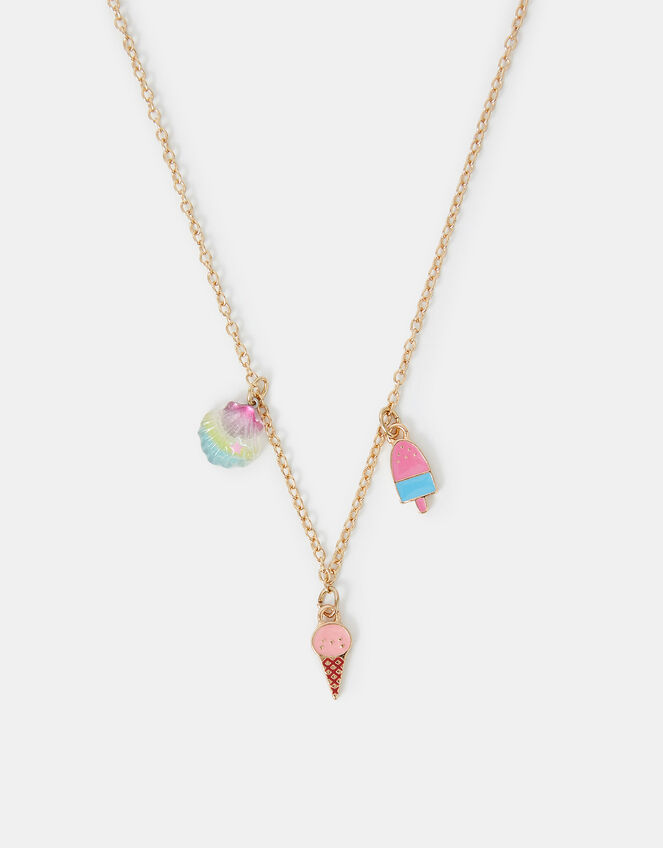 Girls Ice Cream Charm Necklace, , large