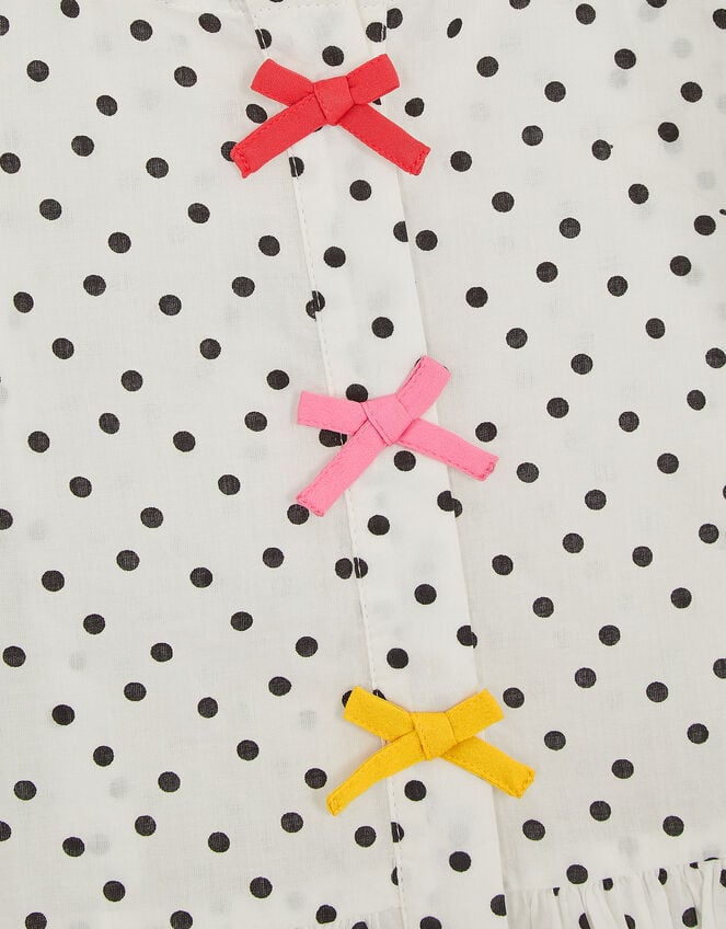Girls Polka Dot Top, White (WHITE), large