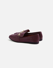 Metal Bar Loafers, Red (BURGUNDY), large