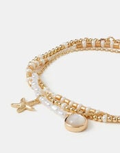 3-Pack Starfish Pearl Anklets , , large