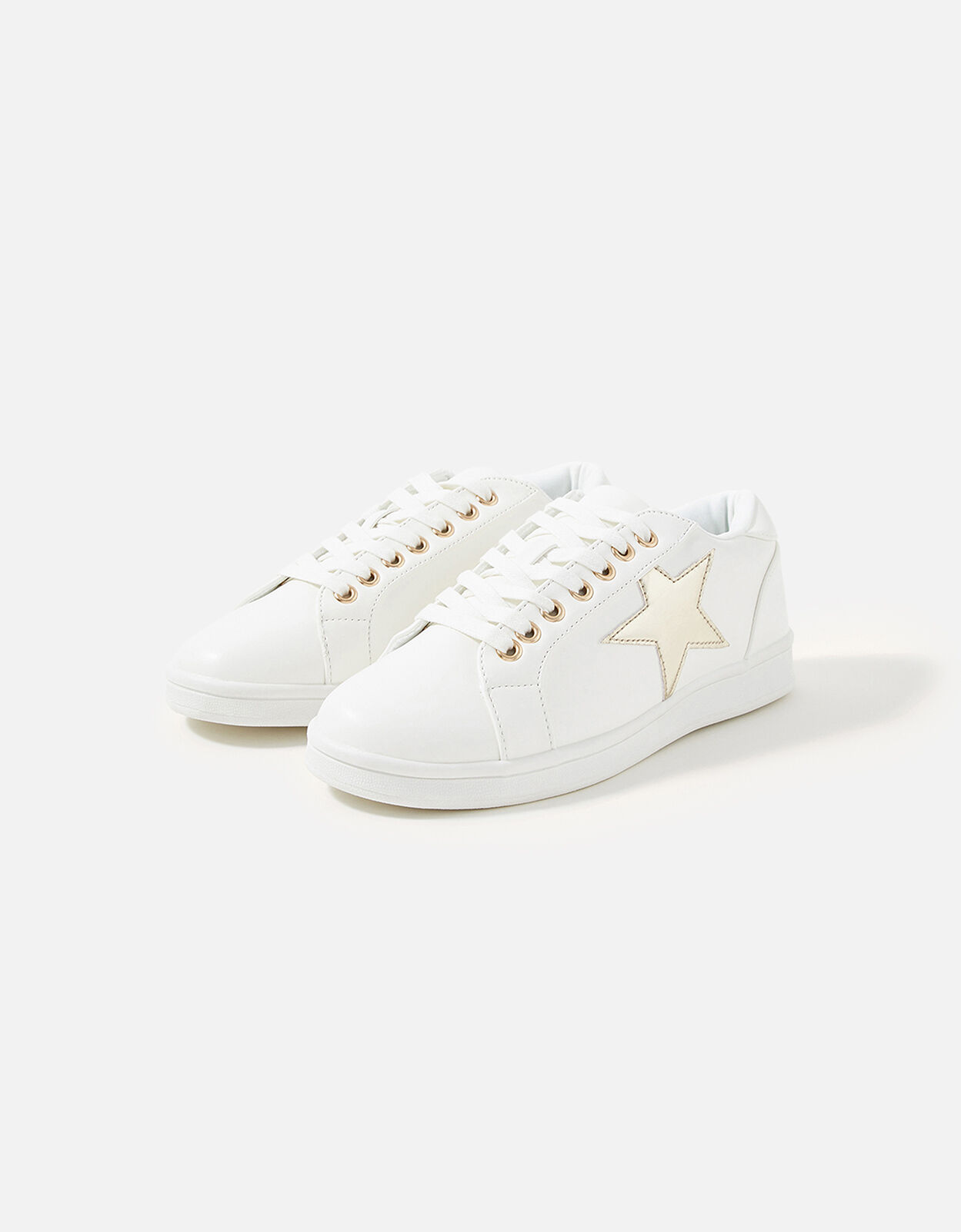 White trainers gold stars store