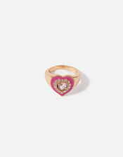 90s Flashback Heart Signet Ring, Purple (PURPLE), large