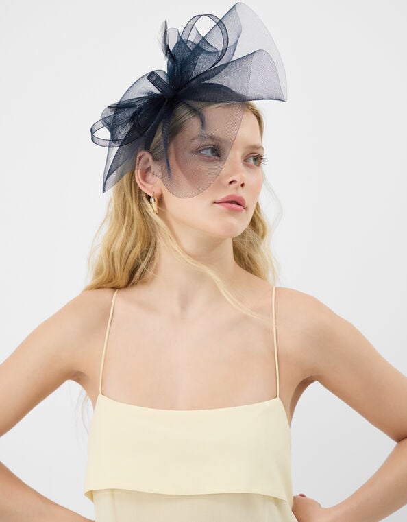 Mini Crin Fascinator, Blue (NAVY), large