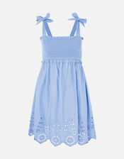 Broderie Hem Bandeau Dress, Blue (BLUE), large