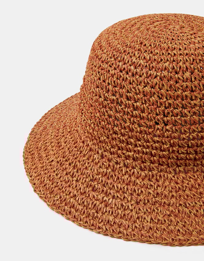 Crochet Straw Bucket Hat, , large