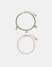 2-Pack Beach Charm Anklets, , large