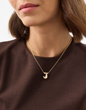 Bubble Initial Pendant Necklace, Gold (GOLD), large