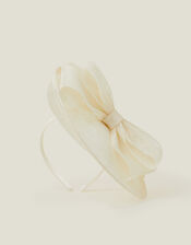 Structured Disc Bow Fascinator, Ivory (IVORY), large