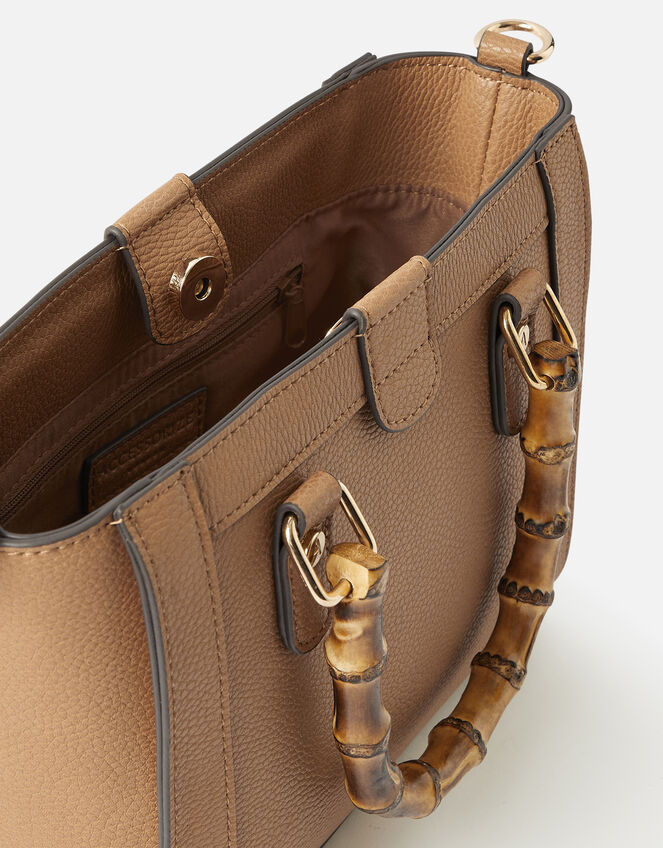 Bamboo Mini Handheld Bag, Tan (TAN), large