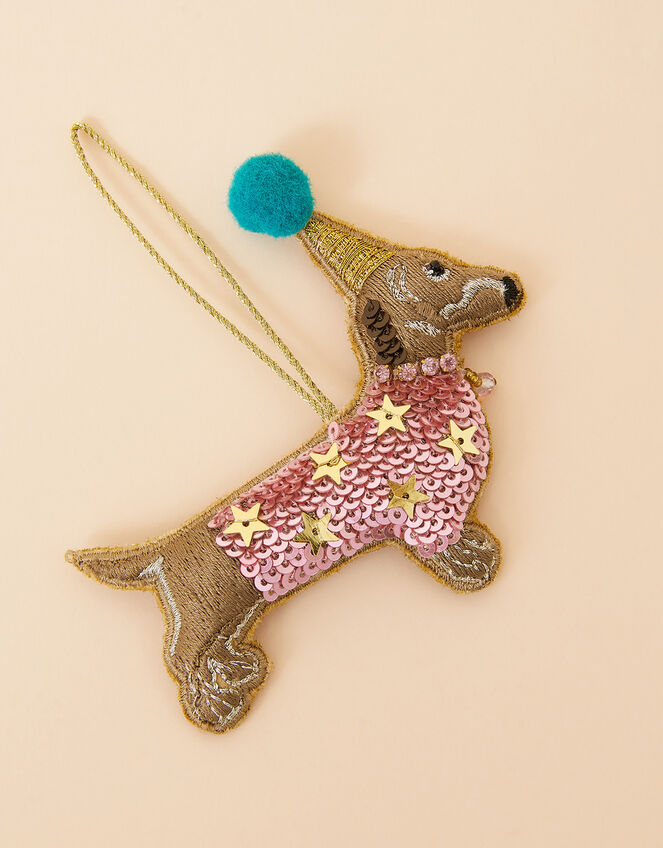 Embellished Sausage Dog Christmas Decoration Accessorize UK