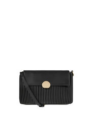 Pleated Cross-Body Bag, Black (BLACK), large