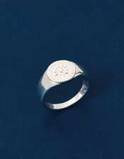 Sterling Silver-Plated Filigree Signet Ring, Silver (ST SILVER), large