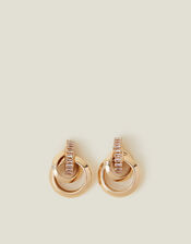 Gemstone Twist Doorknocker Earrings, , large