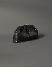 Sasha Sequin Clutch Bag, Black (BLACK), large