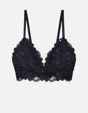 Floral Lace Deep Bralet, Black (BLACK), large