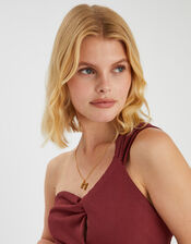 14ct Gold-Plated Long Initial Pendant Necklace, Gold (GOLD), large