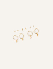 14ct Gold-Plated Earrings 5 Pack, , large
