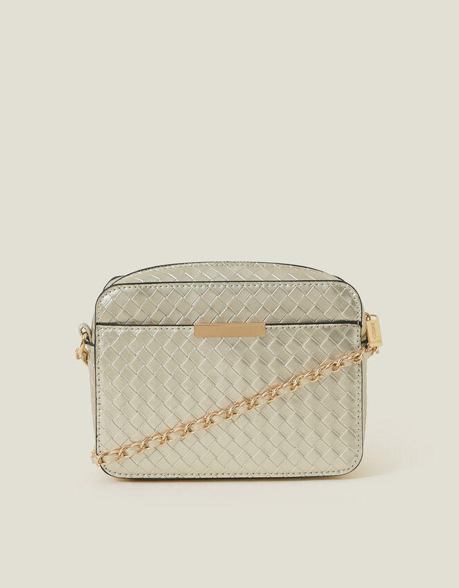 Metallic Weave Cross-Body, , large