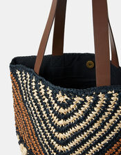 Mix Raffia Tote Bag, , large