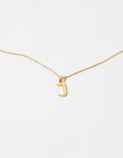 Gold Vermeil Initial Pendant Necklace - J, , large