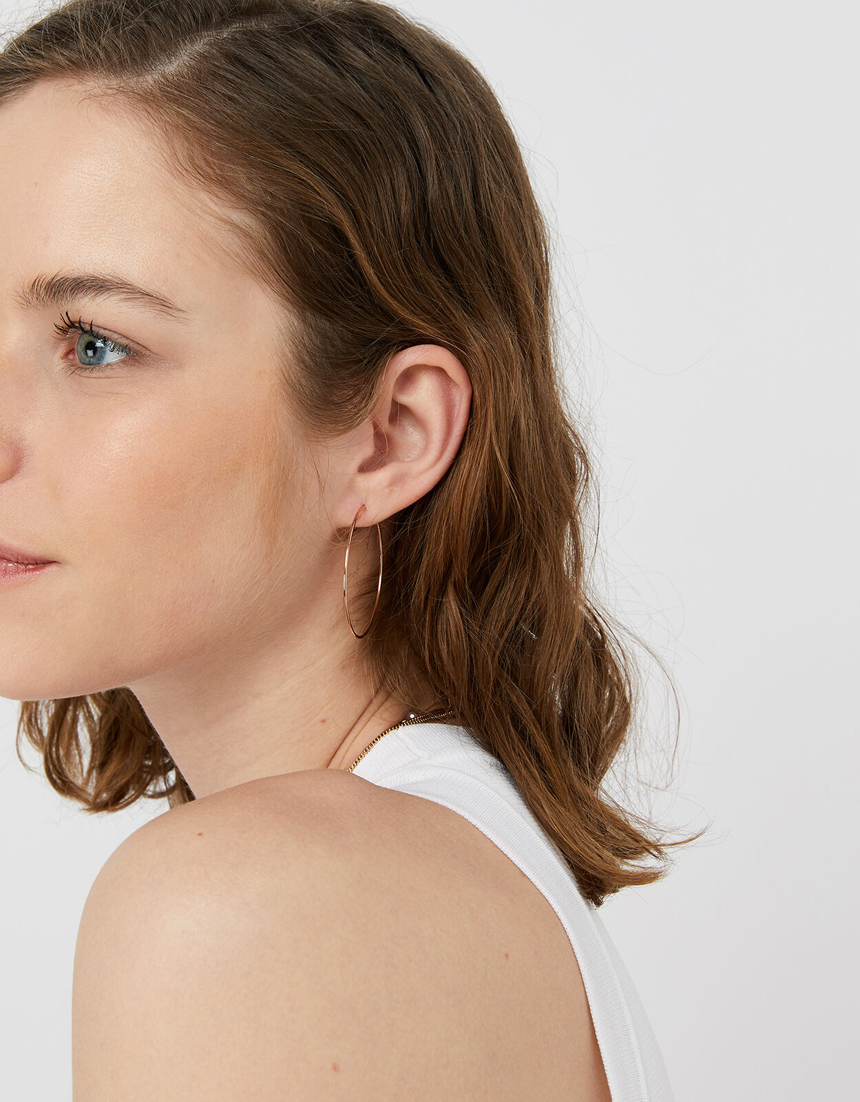 Rose gold medium new arrivals hoop earrings