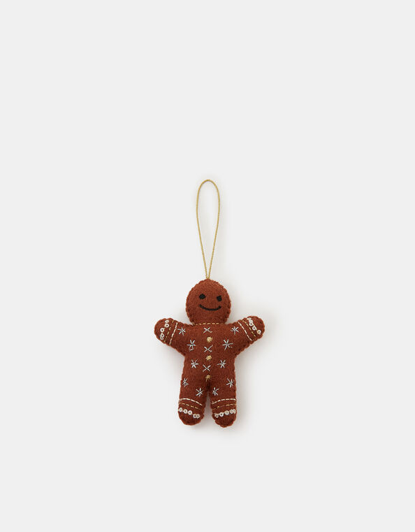 Felt Gingerbread Man Christmas Tree Decoration, , large