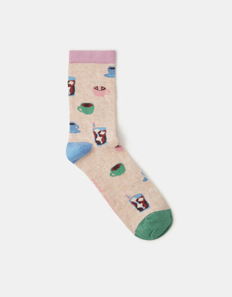Coffee Print Socks, , large