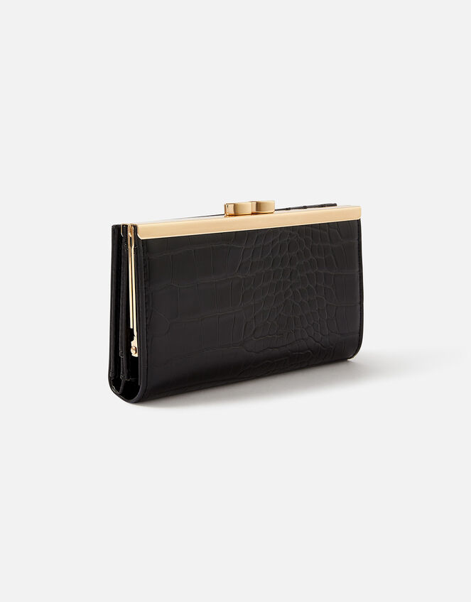 Large Bella Clip Frame Purse, Black (BLACK), large