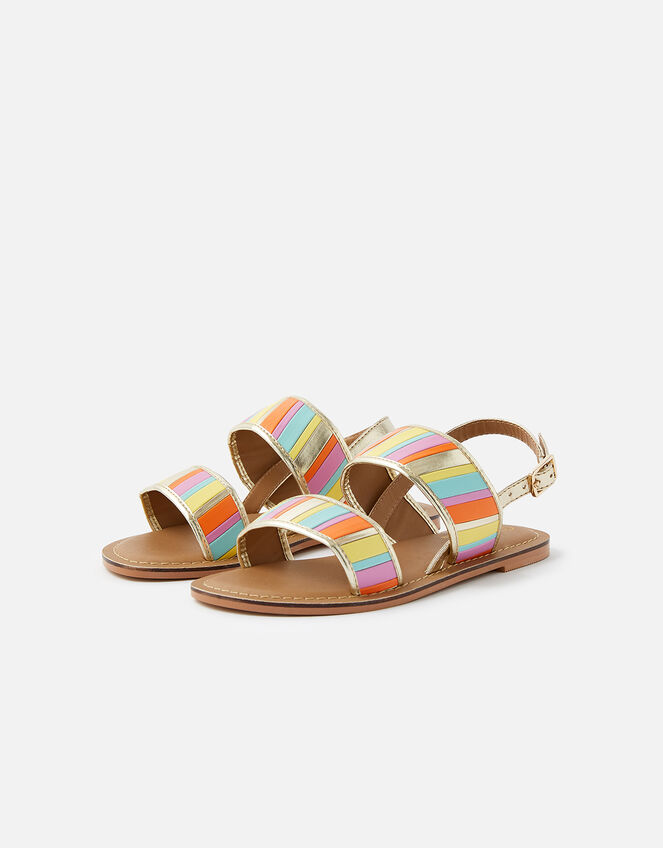 Rainbow Stripe Sandals, Multi (BRIGHTS-MULTI), large