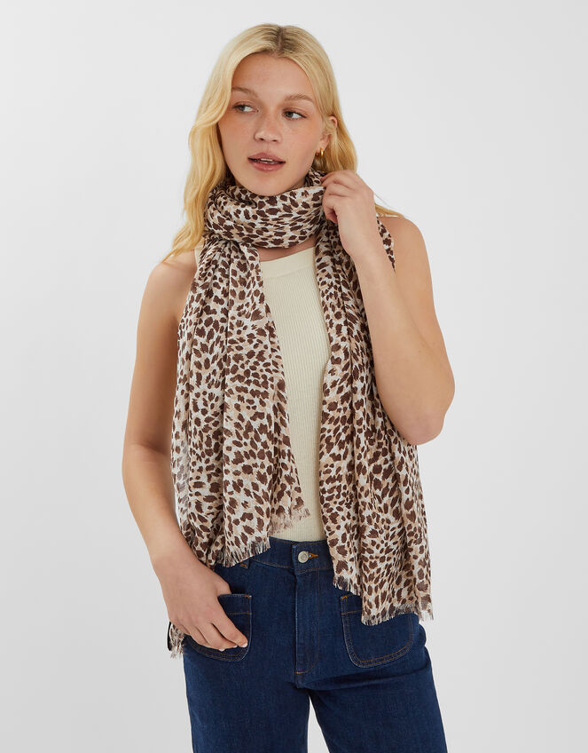 Lightweight Cheetah Print Scarf, , large