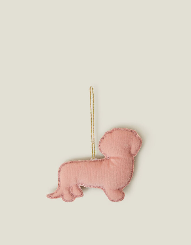 Embroidered Sausage Dog Christmas Tree Decoration, , large