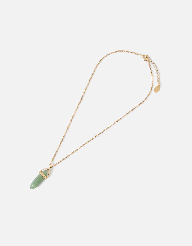 Stone Pendant Necklace, Green (GREEN), large