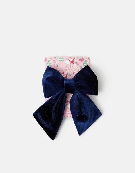 Girls Velvet Bow Barrette Hair Clip, , large