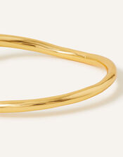 14ct Gold-Plated Irregular Bangle Bracelet, , large