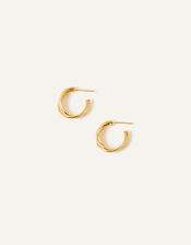 14ct Gold-Plated Small Twist Hoop Earrings, , large