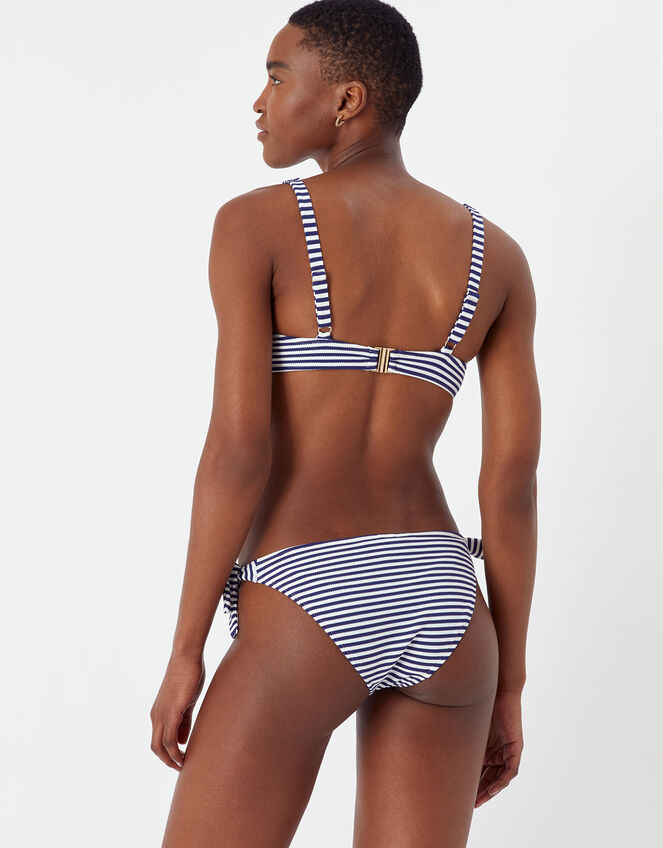 Nautical Stripe Bunny Tie Bikini Briefs, Blue (NAVY), large