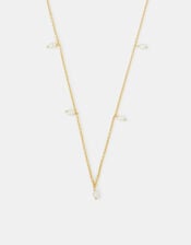 14ct Gold-Plated Pearl Station Necklace, , large