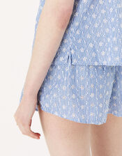 Stripe Broderie Vest Pyjama Set, Blue (LIGHT BLUE), large