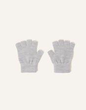 Plain Fingerless Gloves, Grey (LIGHT GREY), large