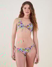 Lemon and Oranges Triangle Bikini Top, Blue (BLUE), large