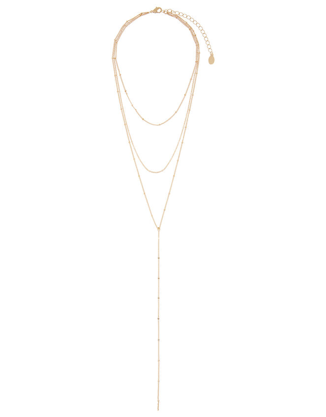 Long Chain Lariat Necklace, , large