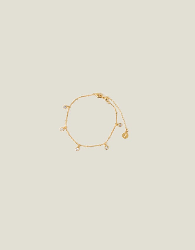 14ct Gold-Plated Crystal Station Bracelet, , large