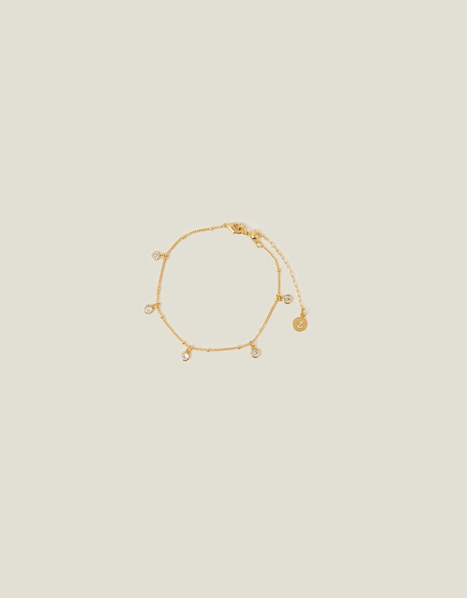 14ct Gold-Plated Crystal Station Bracelet, , large