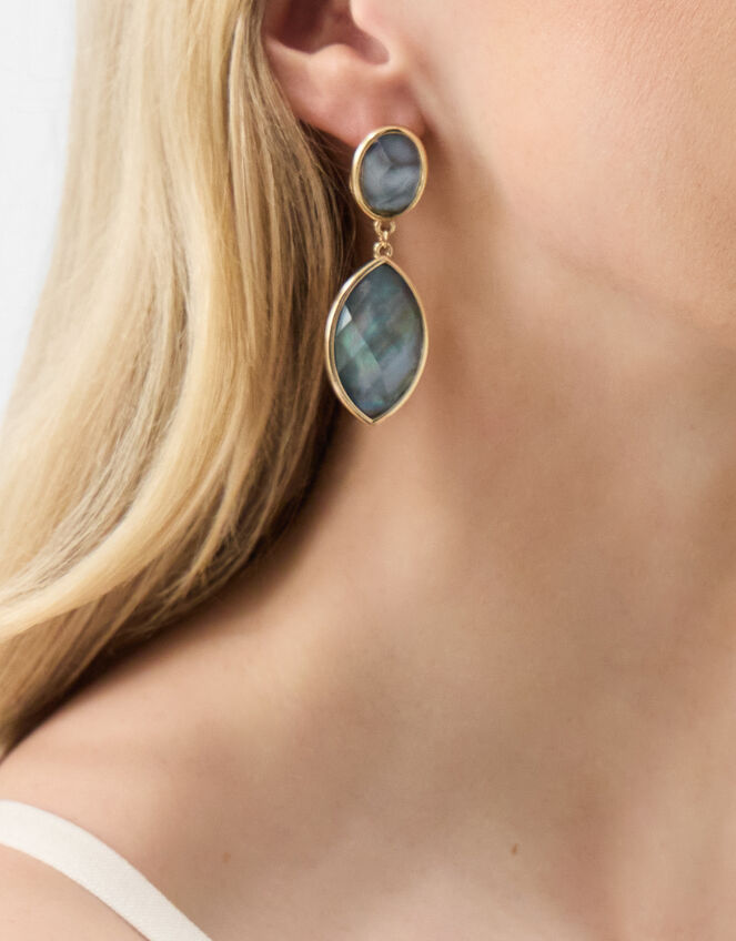 Statement Resin Stone Drop Earrings, , large