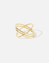 Gold-Plated Double Kiss Ring, Gold (GOLD), large