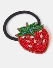 Beaded Strawberry Hair Tie, , large