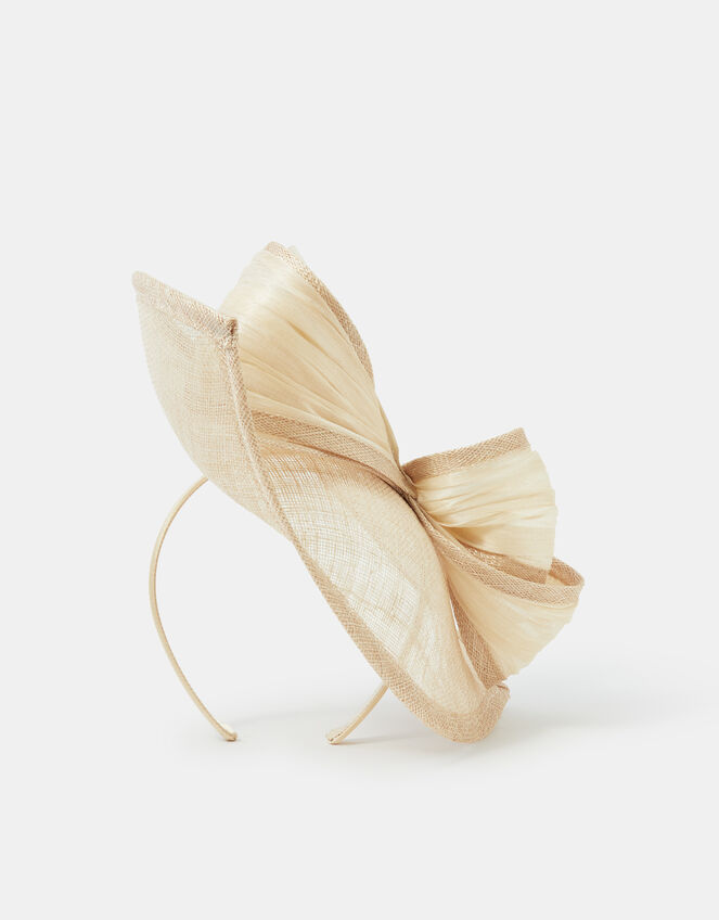 Bow Teardrop Fascinator, Natural (CHAMPAGNE), large