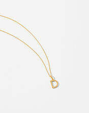 Gold Vermeil Initial Pendant Necklace - D, , large