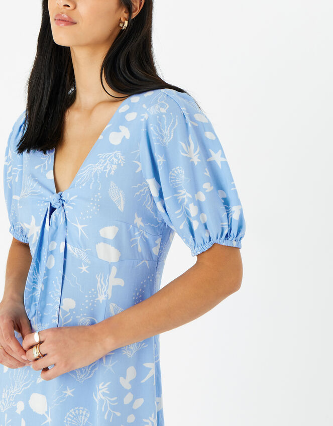 Tie-Front Shoreline Mini Dress, Blue (BLUE), large